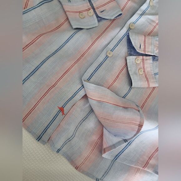 Tommy Bahama shirt linen blend long sleeve button down shirt - Picture 9 of 11